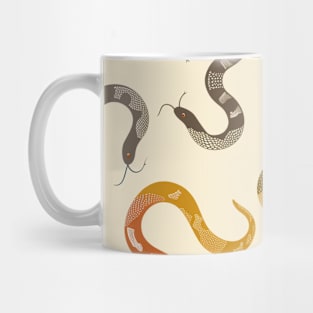 Blue and Cream Snake Skin Print Mug